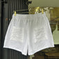 WHITE LINEN SHORT