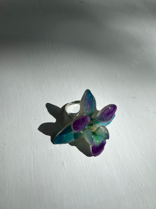 BLUE & PURPLE ORCHID RING