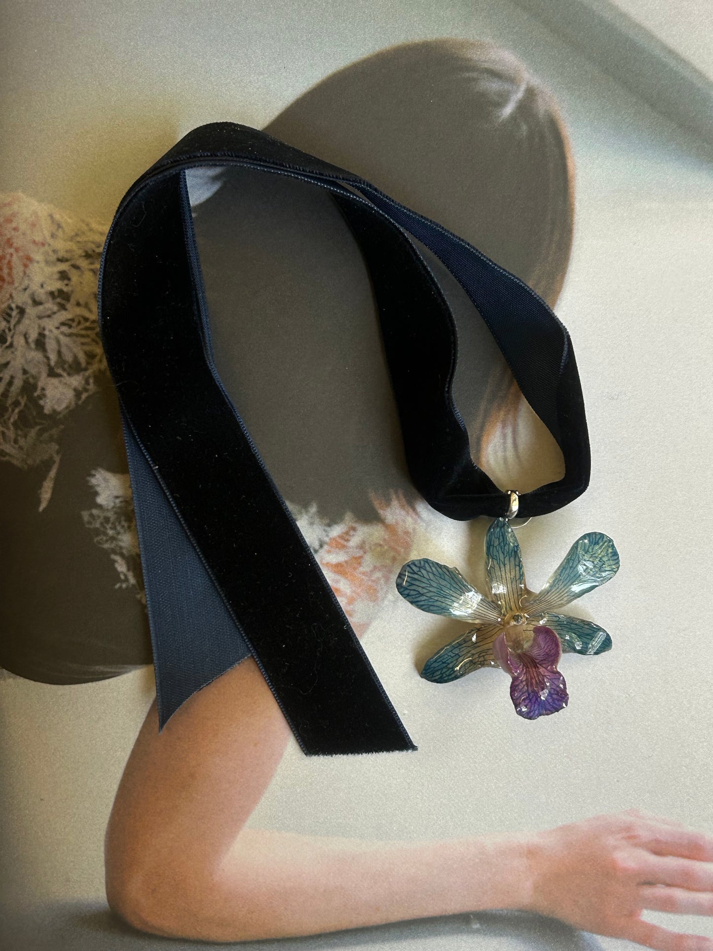 BLUE ORCHID VELVET RIBBON
