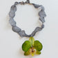 GREEN AND GREY ORCHID NECKLACE