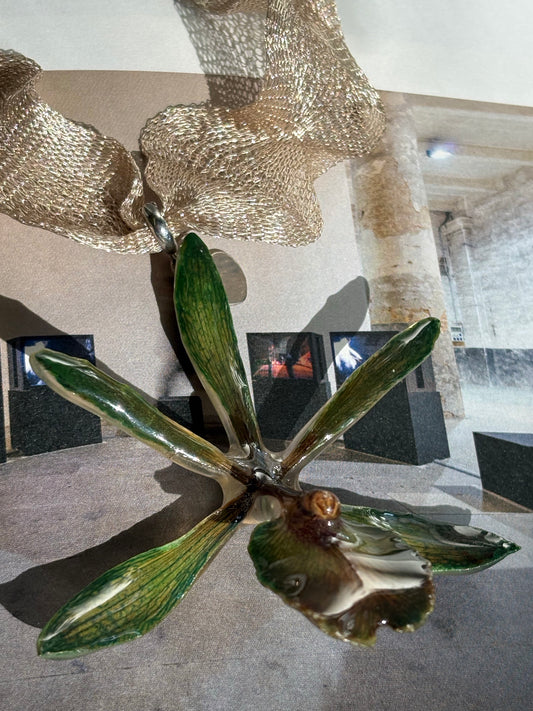 GREEN GOLD ORCHID NECKLACE