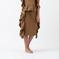 LINEN SKIRT WITH SIDE RUFFLES