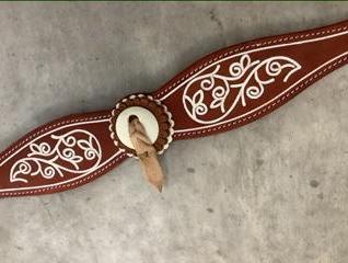 RED FLOWER ENGRAVING CORRELLON BELT