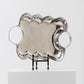 VINTAGE SCALLOPED PEWTER SERVING TRAY