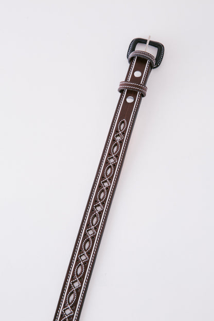 BROWN DIAMOND CUT-OUT BELT